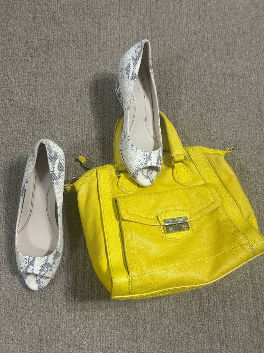 Cole Haan Purse/Shoes Set – Yellow/Beige/Gray – Size 10 – Like New